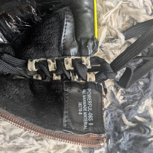 Bamboo Leopard Snake Print Chunky Combat Boots with Neon Accents - Picture 6 of 6